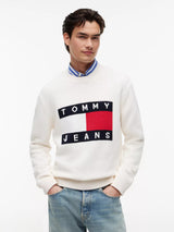 Maglione Flag Logo Crewneck - Ancient White