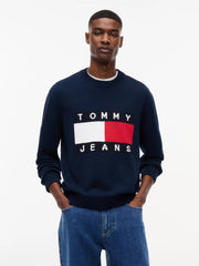 Maglione Flag Logo Crewneck - Dark Night Navy