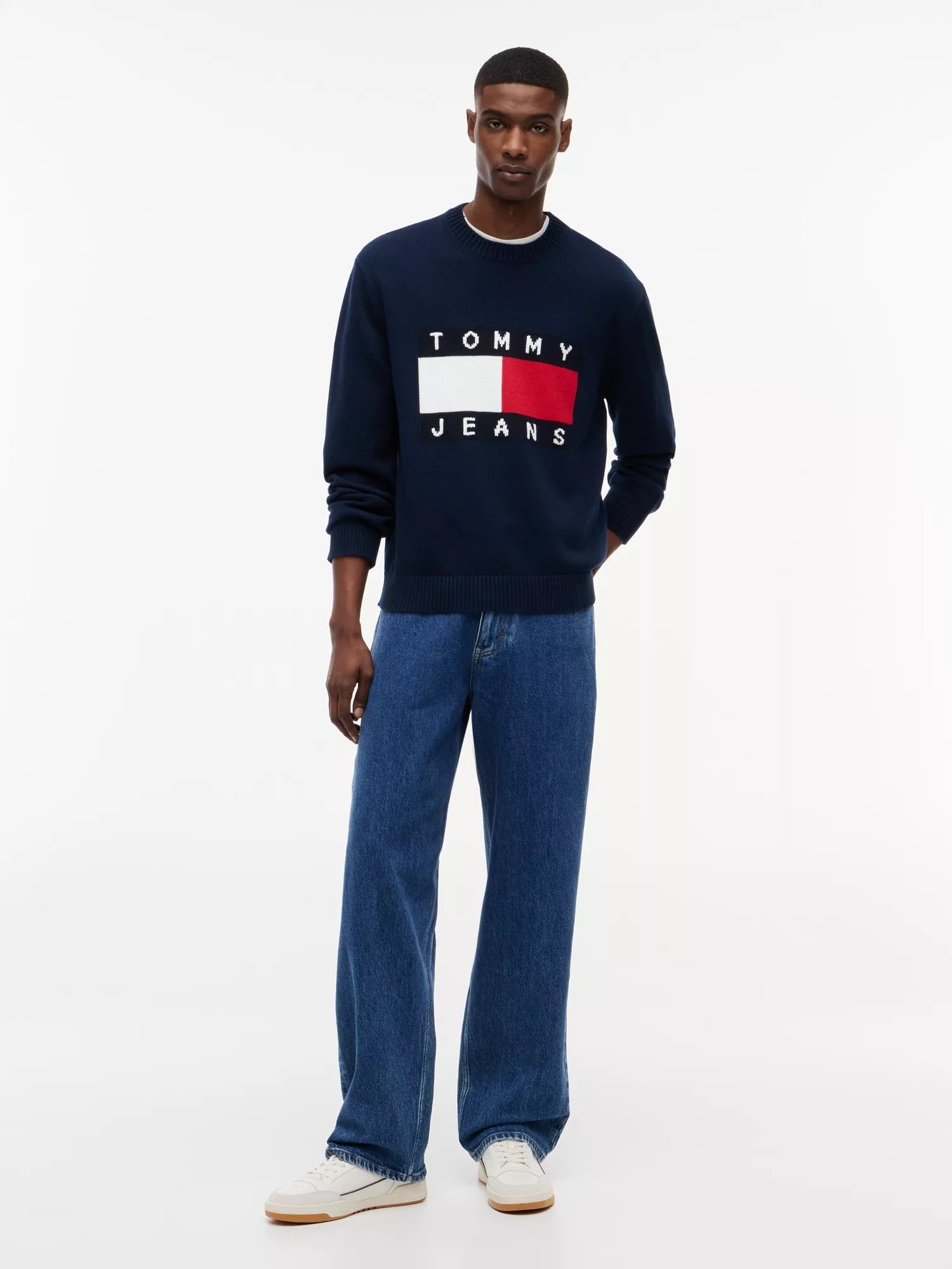 Maglione Flag Logo Crewneck - Dark Night Navy