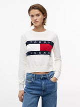 Maglione Flag Neck - Ancient White