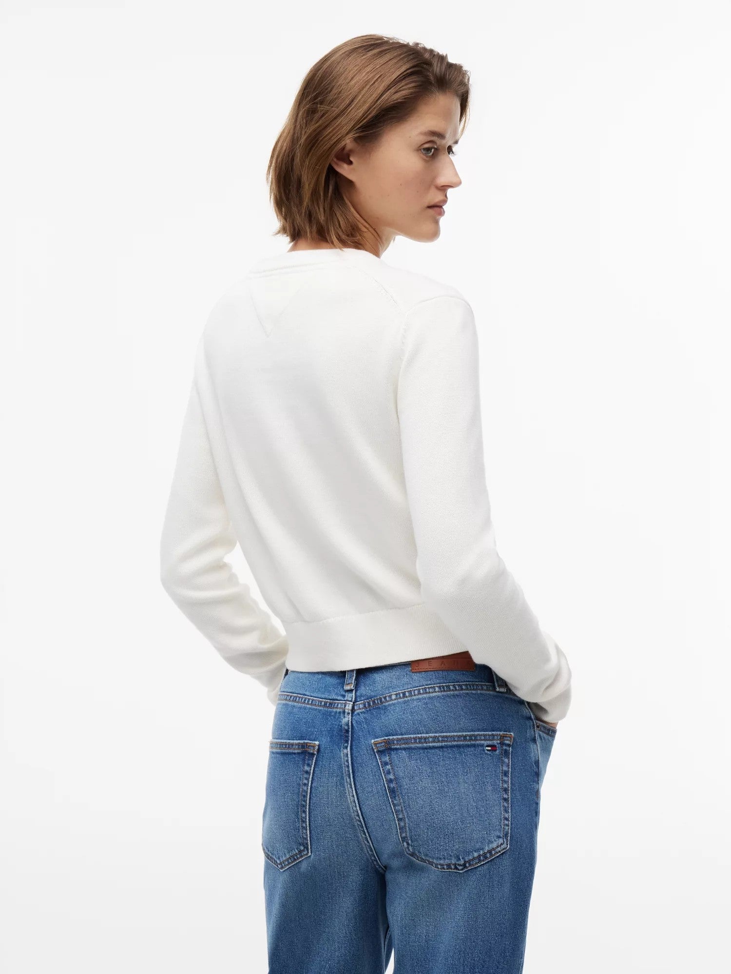 Maglione Flag Neck - Ancient White