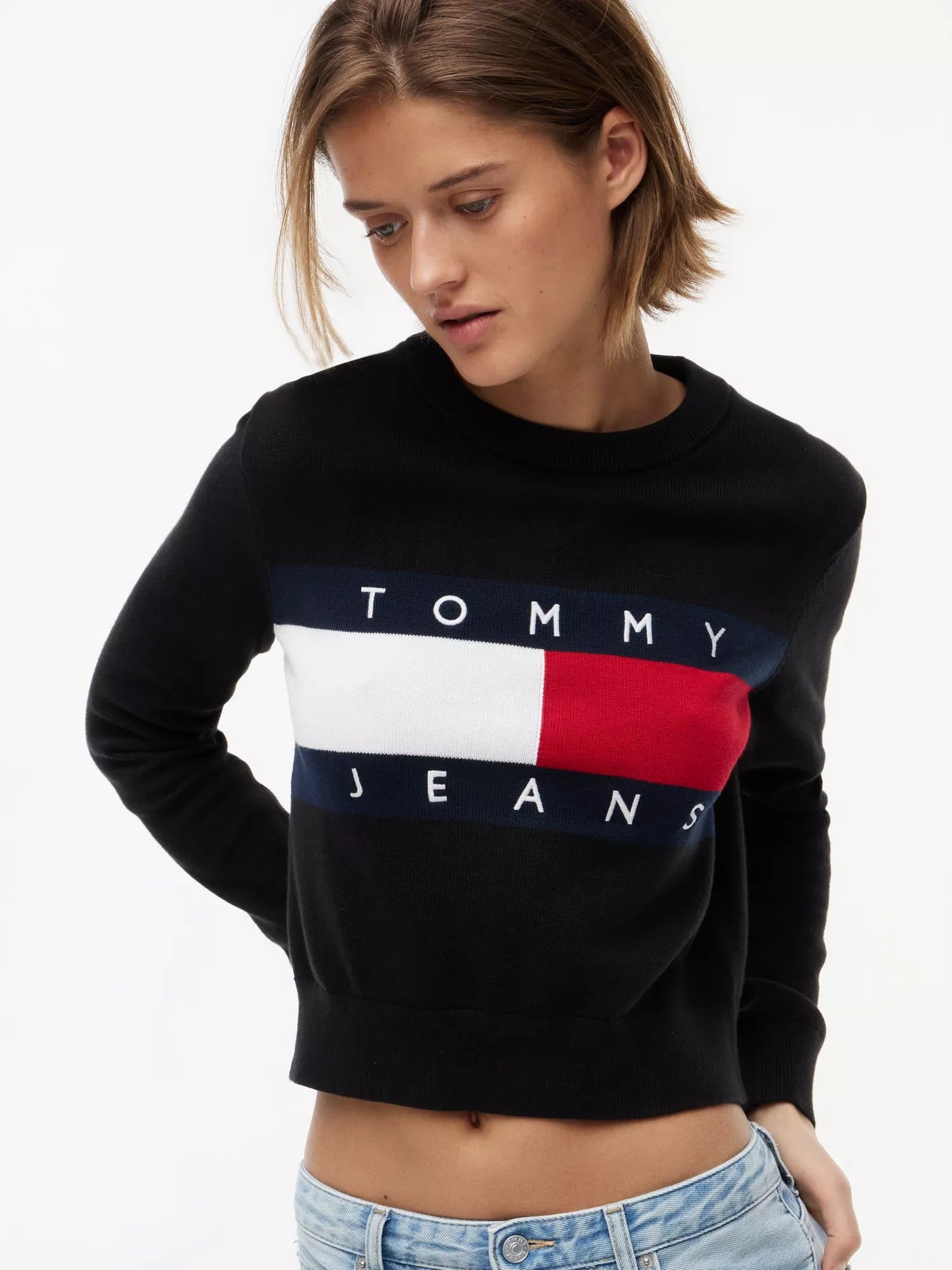Maglione Flag Neck - Black