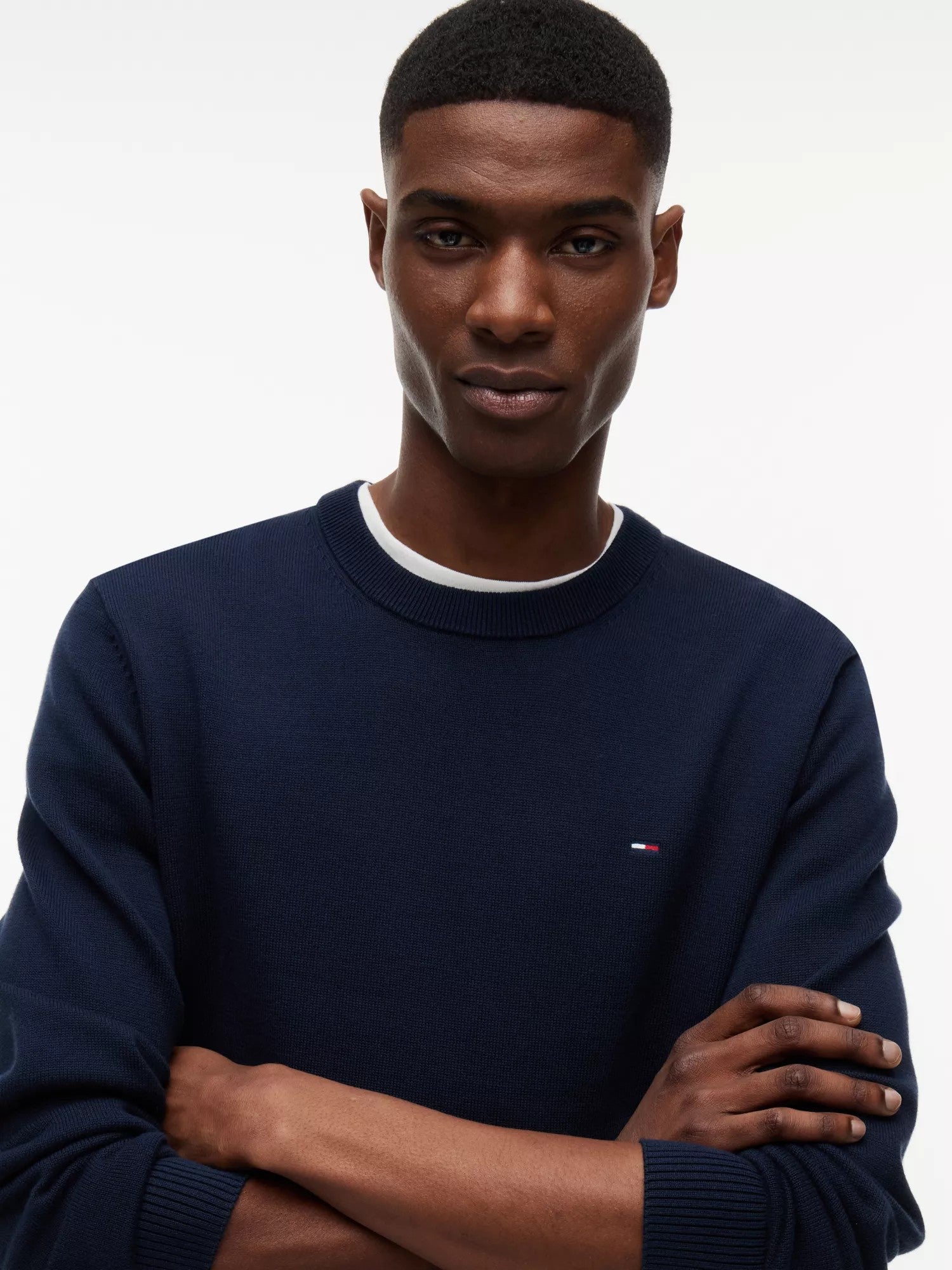Maglione Slim Essential Light - Dark Night Navy