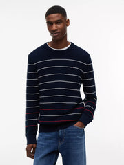 Maglione Slim Fit Striped - Dark Night Navy