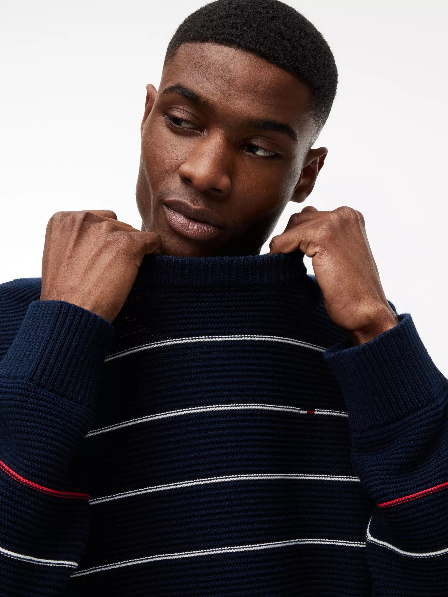 Maglione Slim Fit Striped - Dark Night Navy