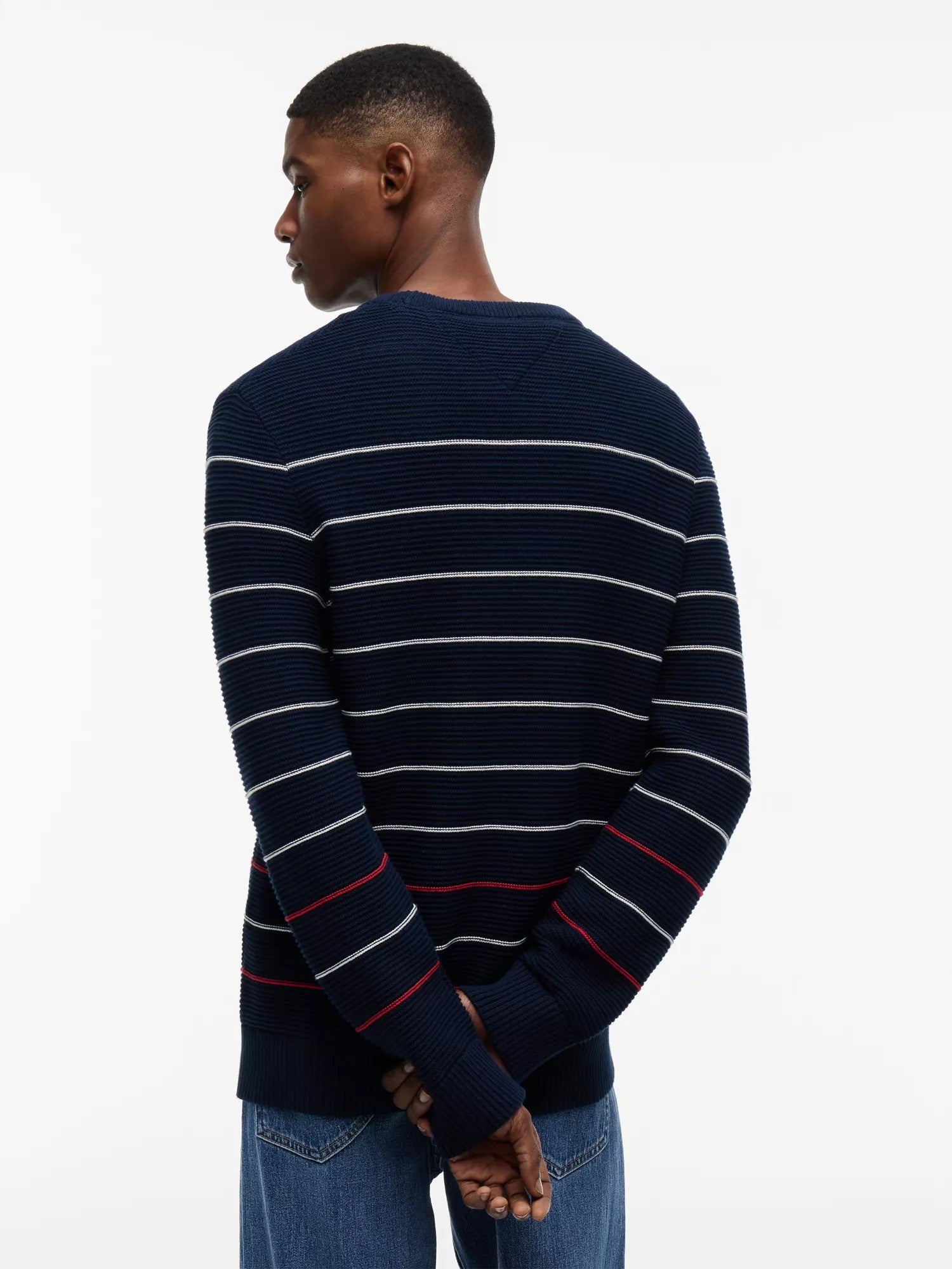 Maglione Slim Fit Striped - Dark Night Navy
