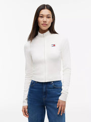 Maglione Zip High Neck - Ancient White