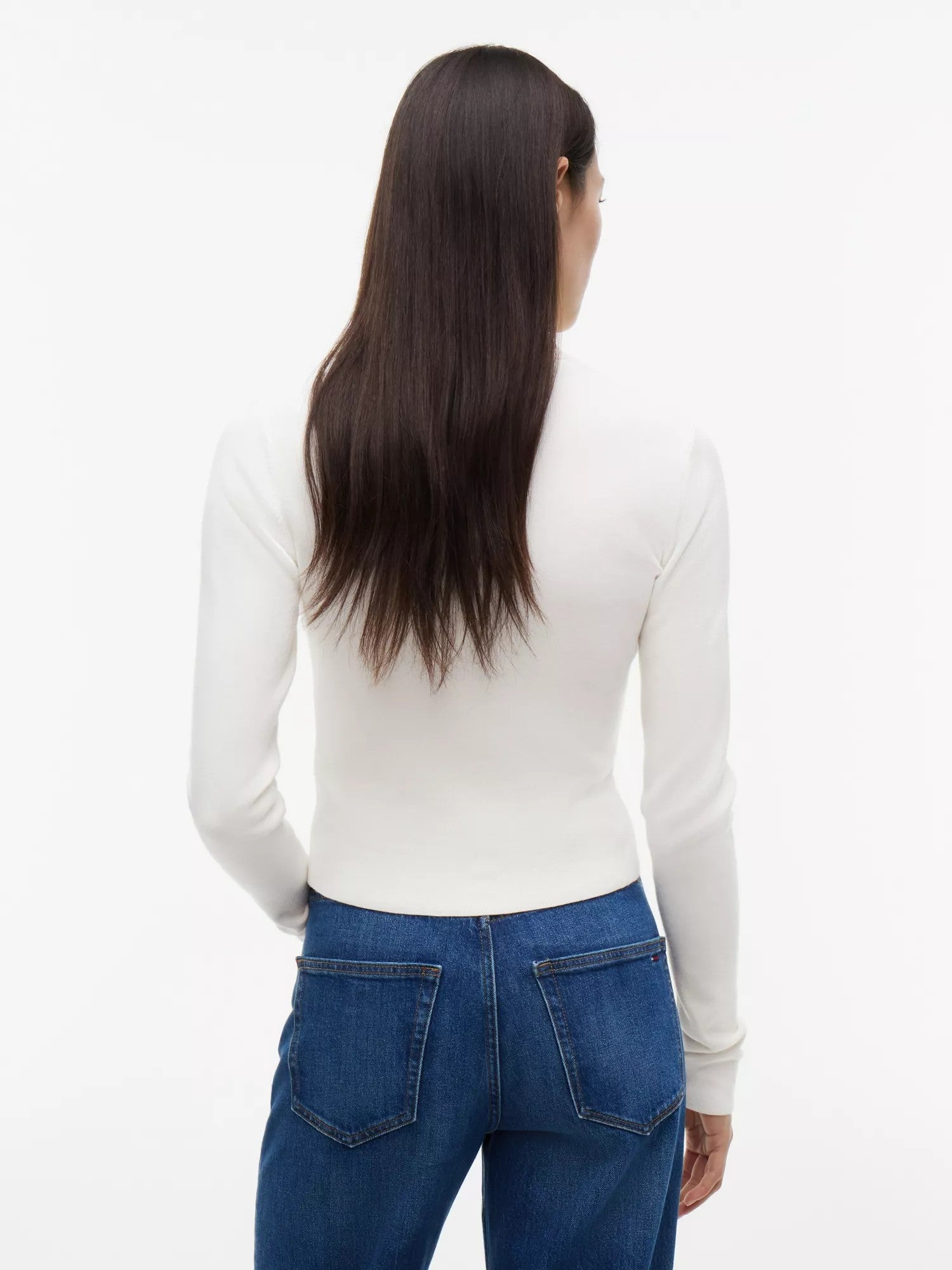 Maglione Zip High Neck - Ancient White