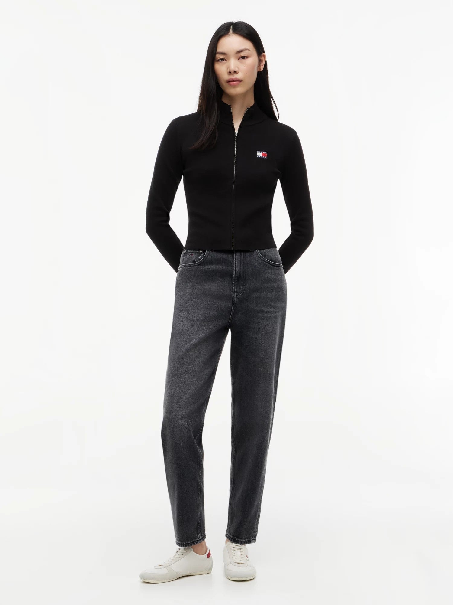 Maglione Zip High Neck - Black