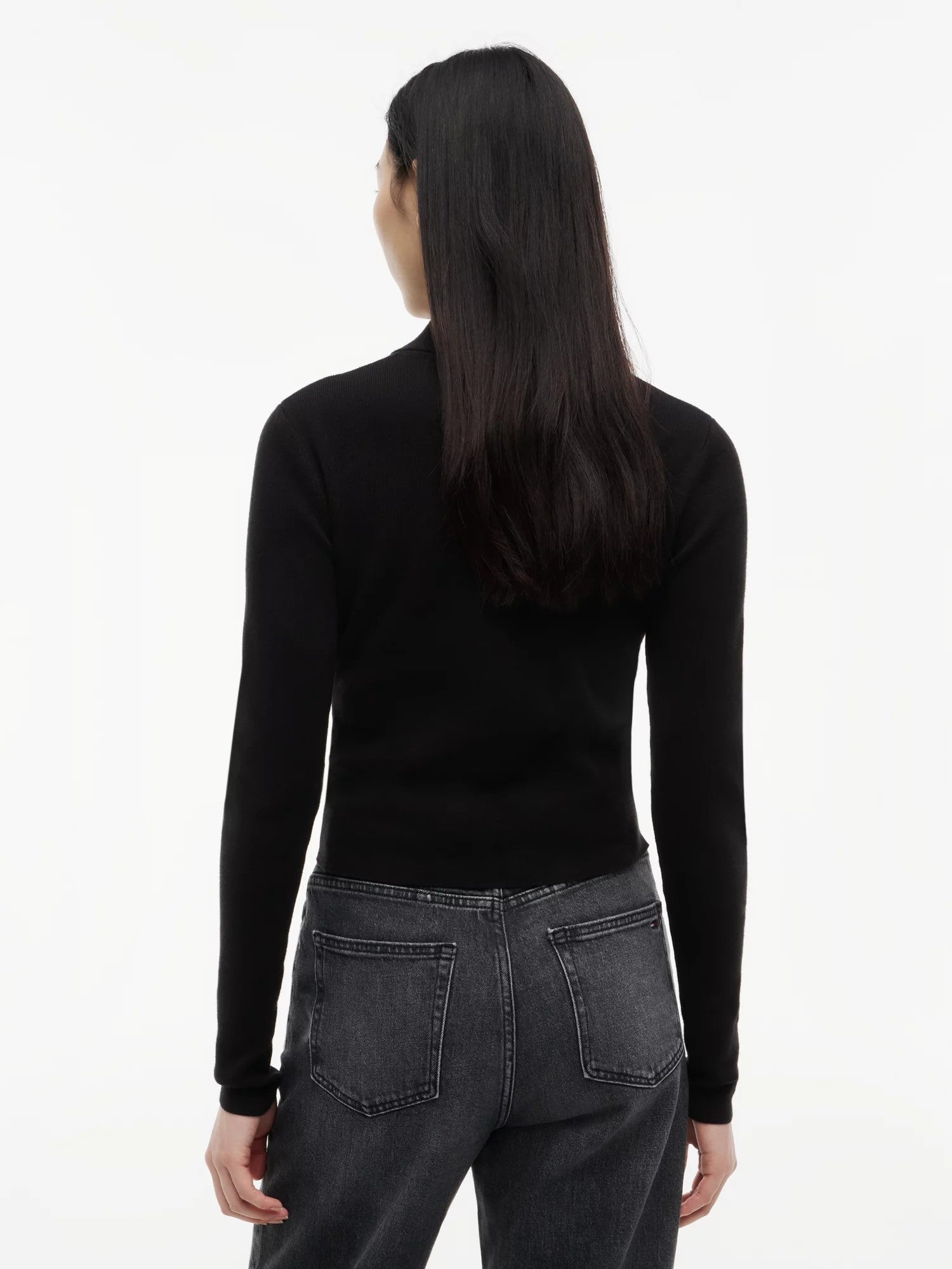 Maglione Zip High Neck - Black