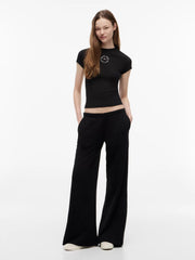 Pantalone Sportivo Wide Leg - Black