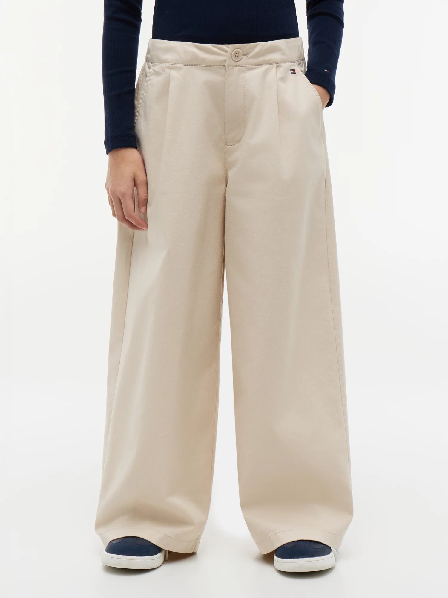 Pantalone Wide Leg Pleated - Classic Beige