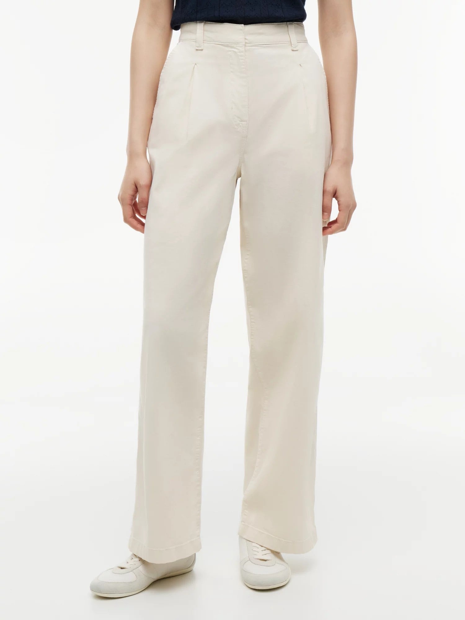 Pantalone Wide Leg Stretch Chino - Ancient White
