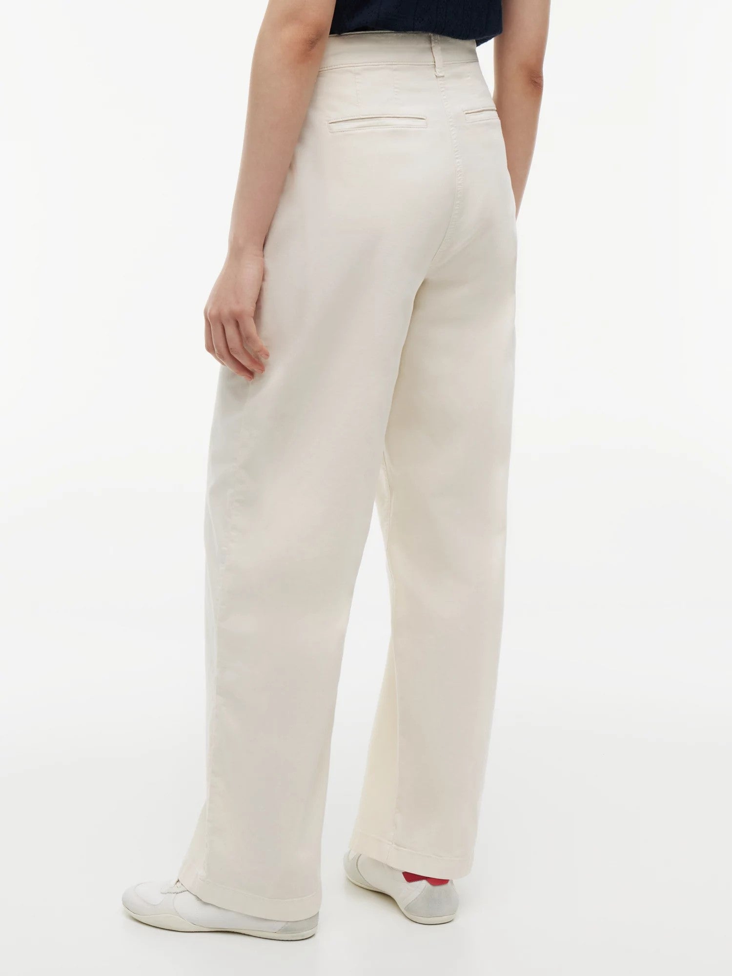 Pantalone Wide Leg Stretch Chino - Ancient White