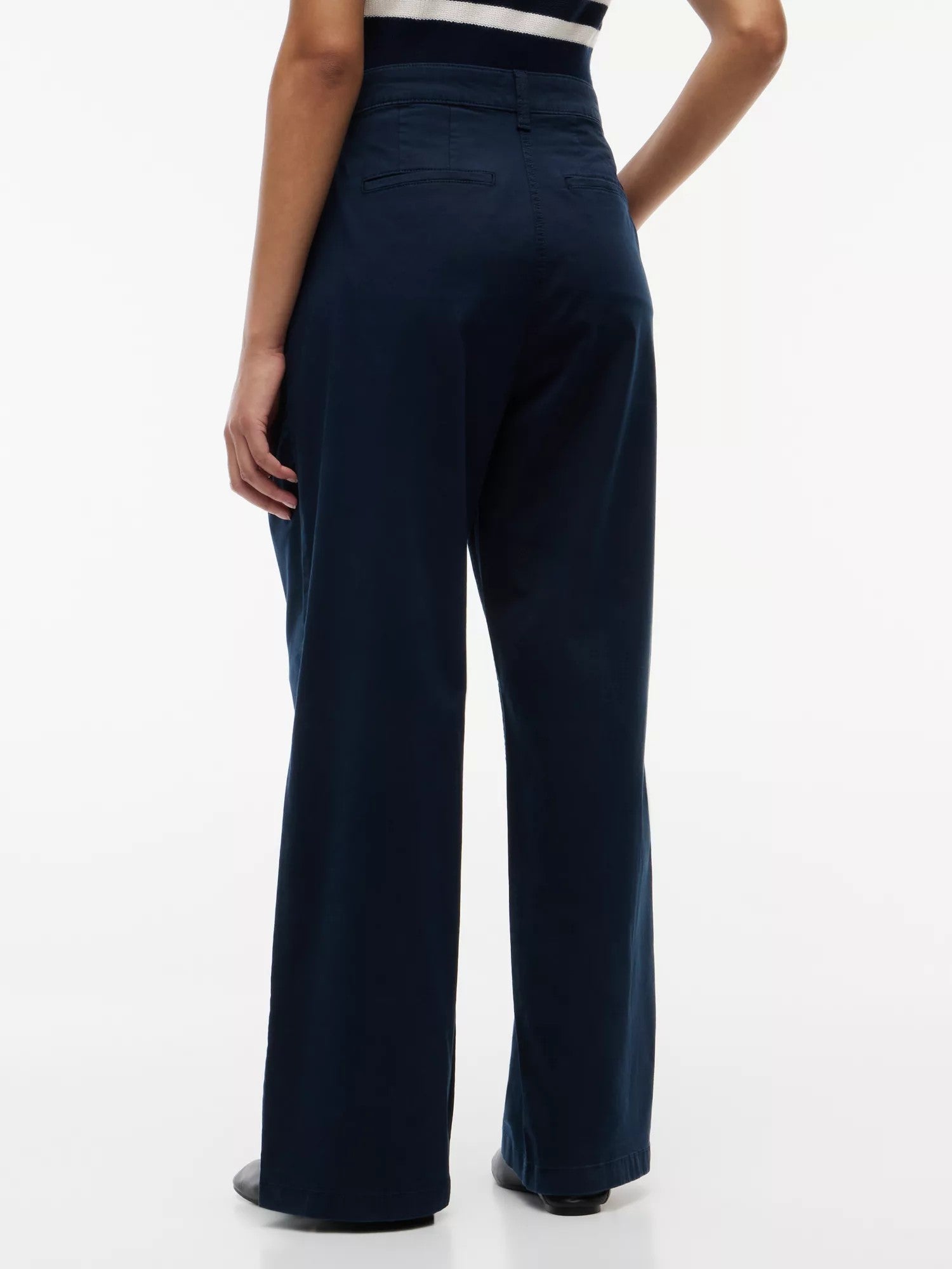 Pantalone Wide Leg Stretch Chino - Dark Night Navy