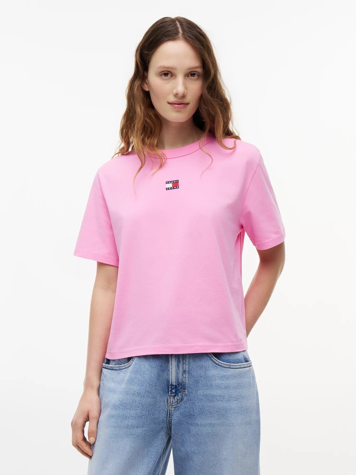 T-Shirt Boxy Badge - Pink Daisy