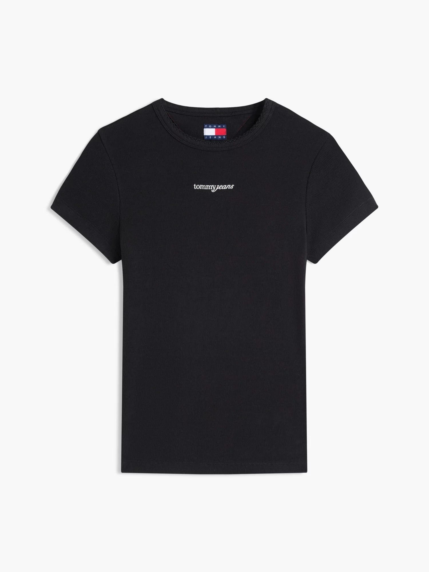 T-Shirt Logo Ribbed Slim - Black