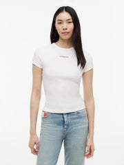 T-Shirt Logo Ribbed Slim - Ecru