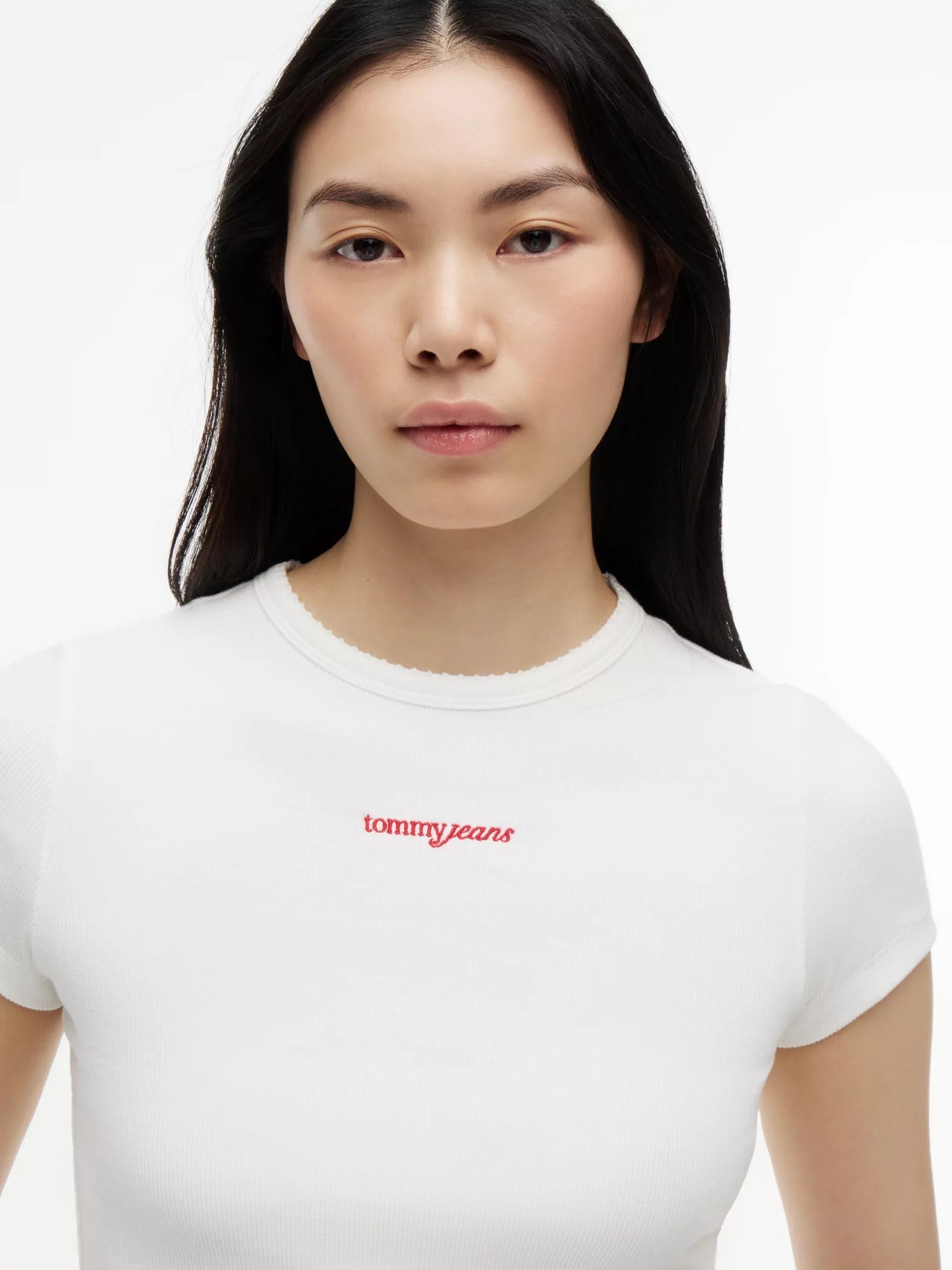 T-Shirt Logo Ribbed Slim - Ecru