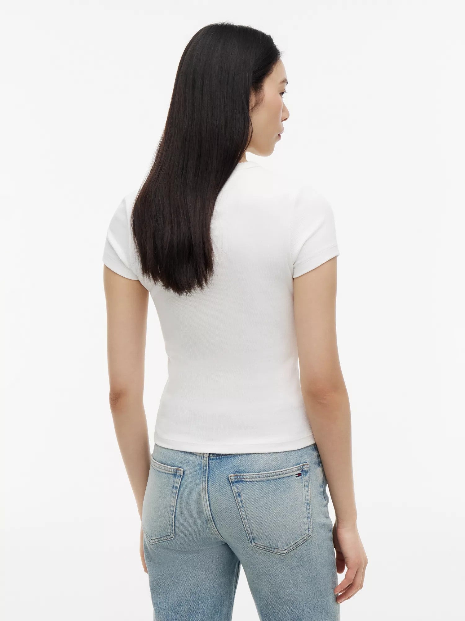 T-Shirt Logo Ribbed Slim - Ecru