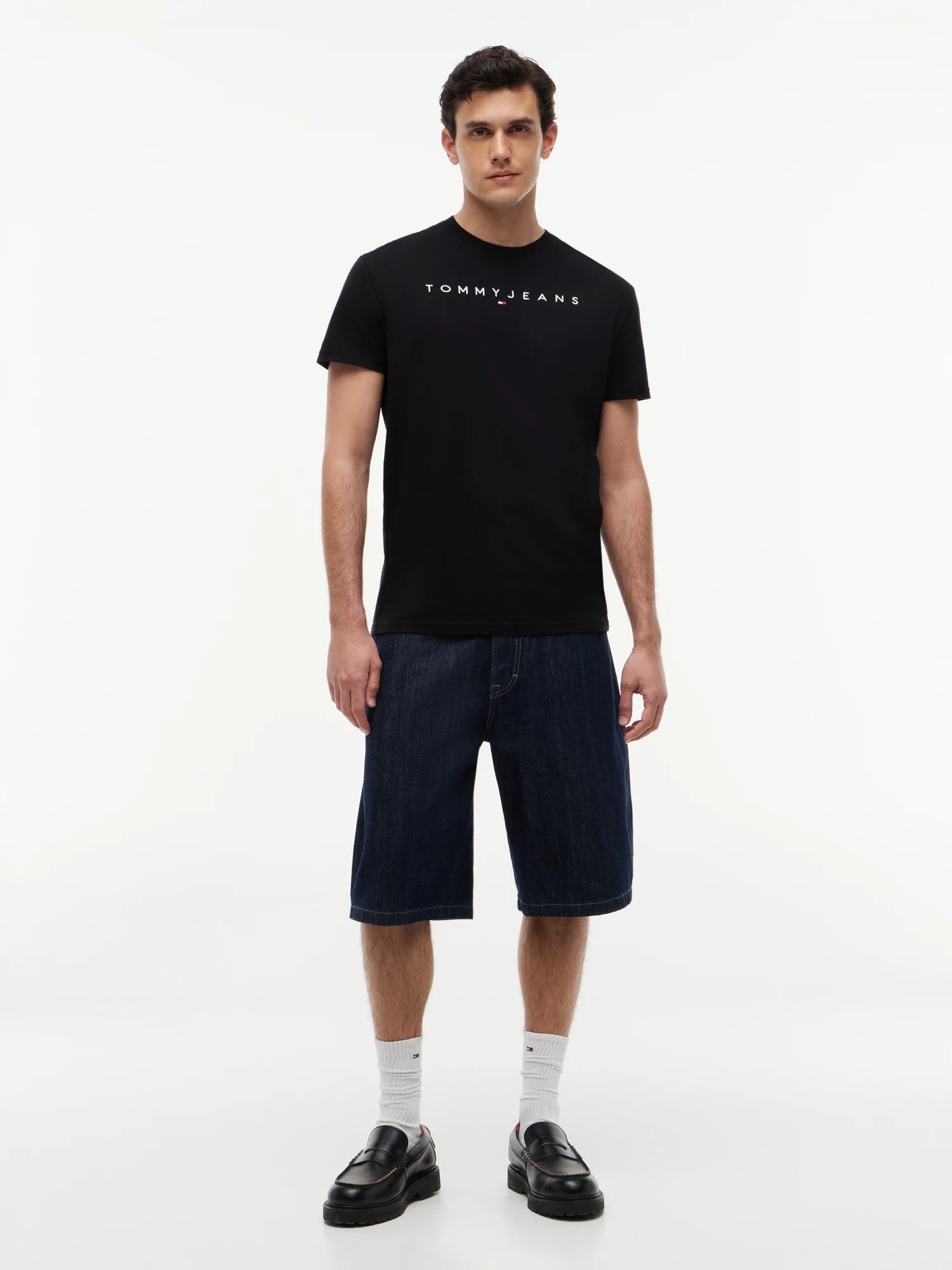 T-Shirt Regular Linear Logo - Black