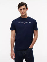 T-Shirt Regular Linear Logo - Dark Blue