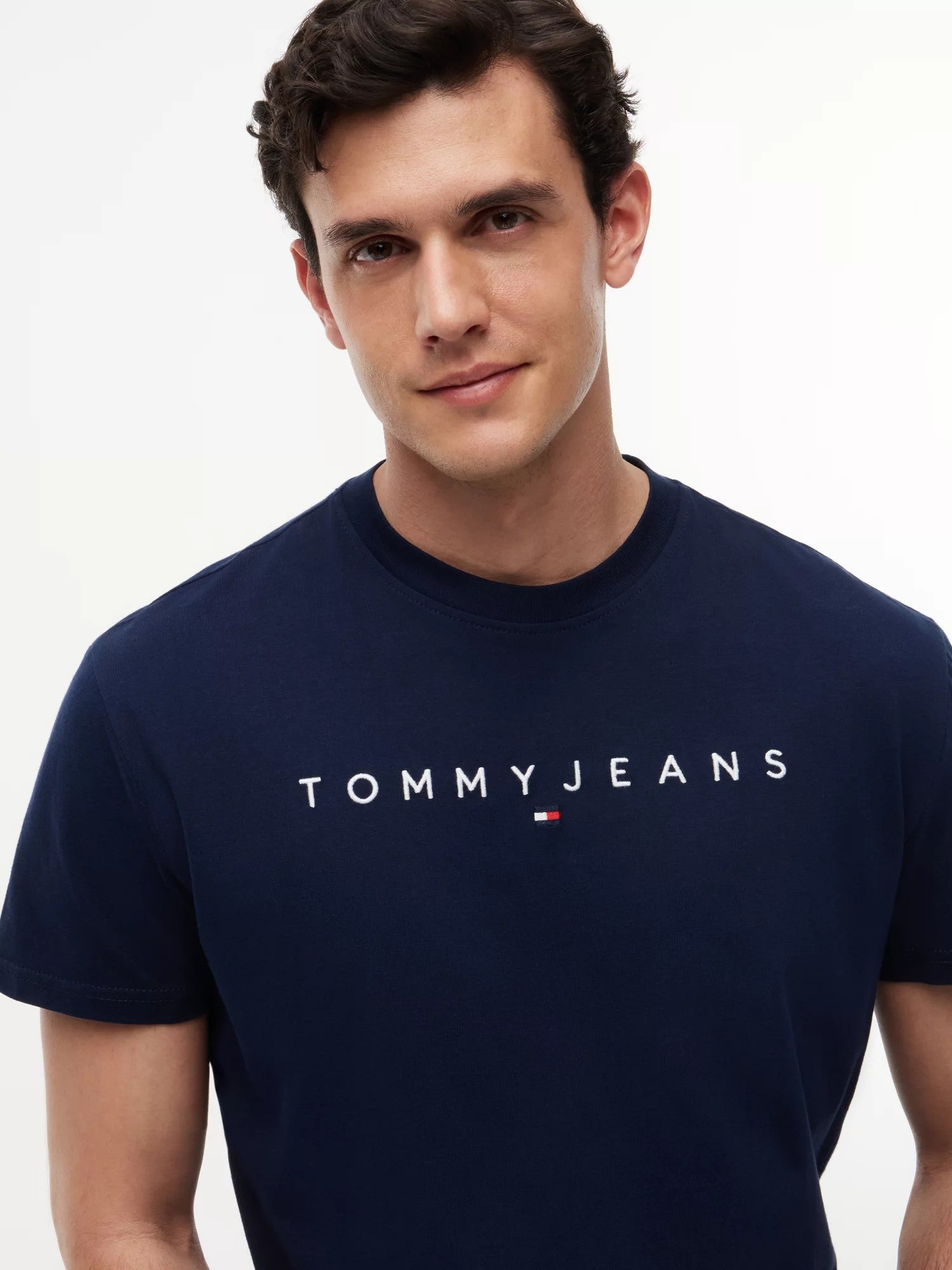 T-Shirt Regular Linear Logo - Dark Blue