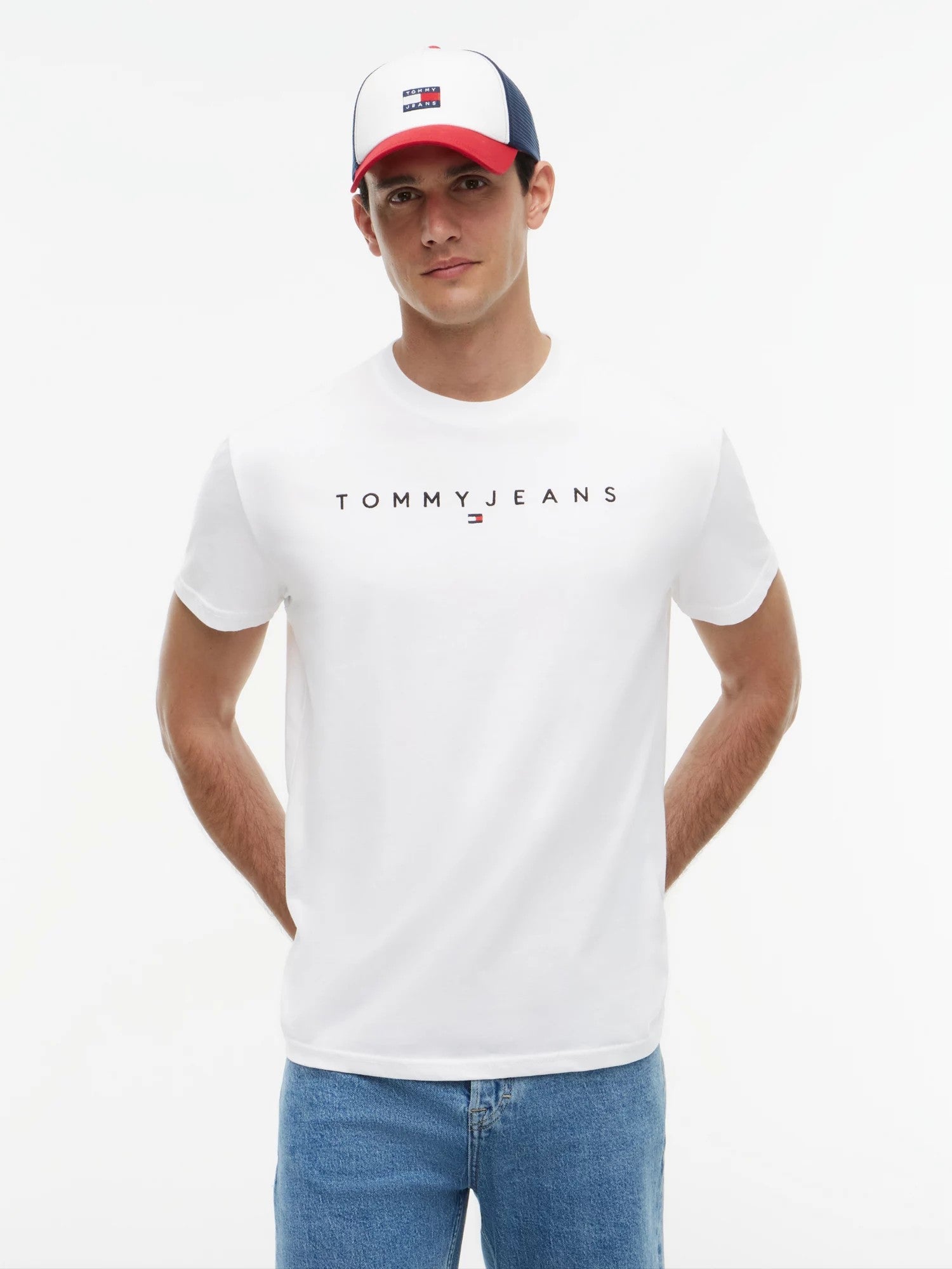 T-Shirt Regular Linear Logo - White