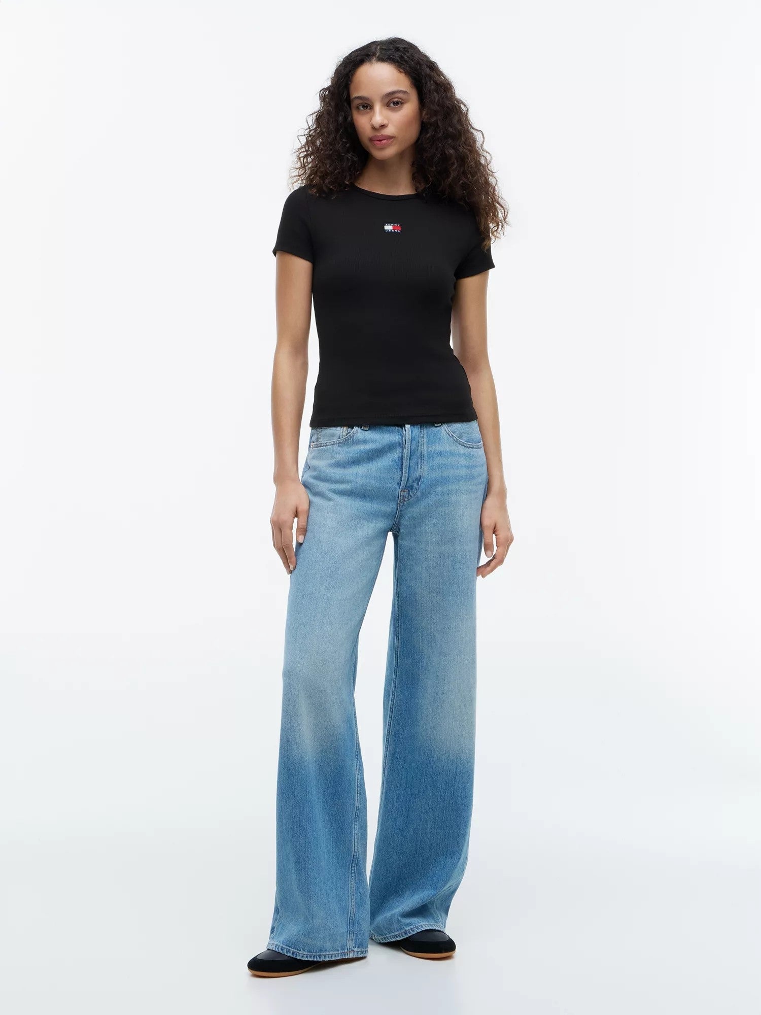 T-Shirt Slim Badge Rib - Black