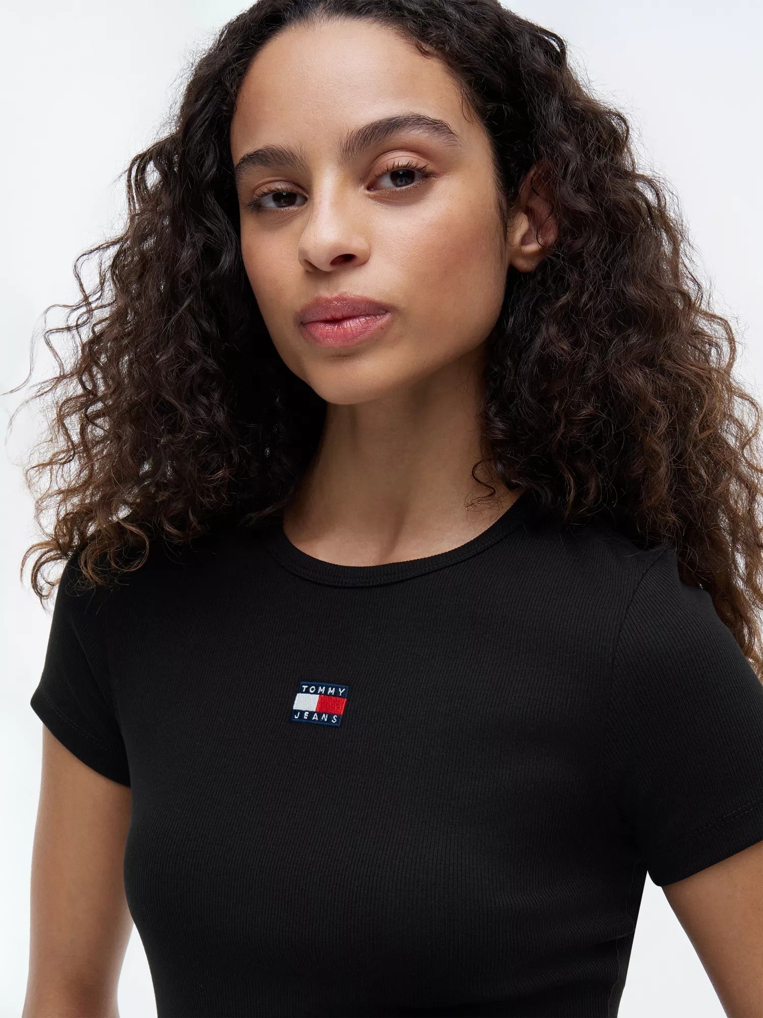 T-Shirt Slim Badge Rib - Black