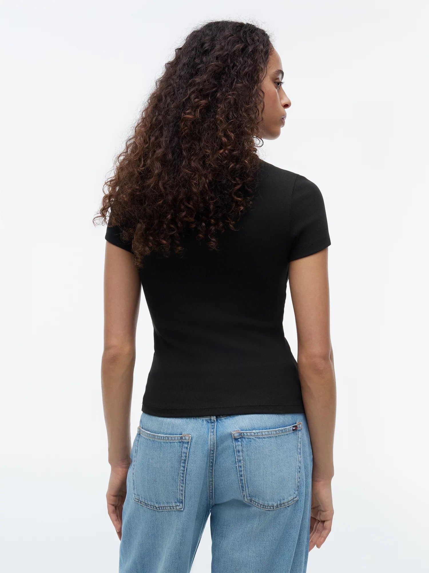 T-Shirt Slim Badge Rib - Black