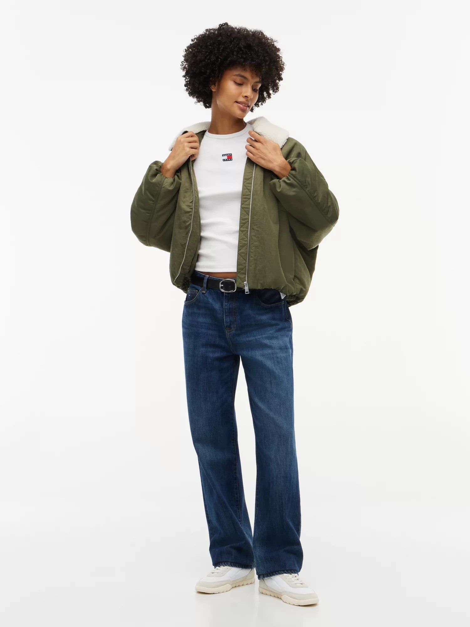 T-Shirt Slim Badge Rib - Ecru