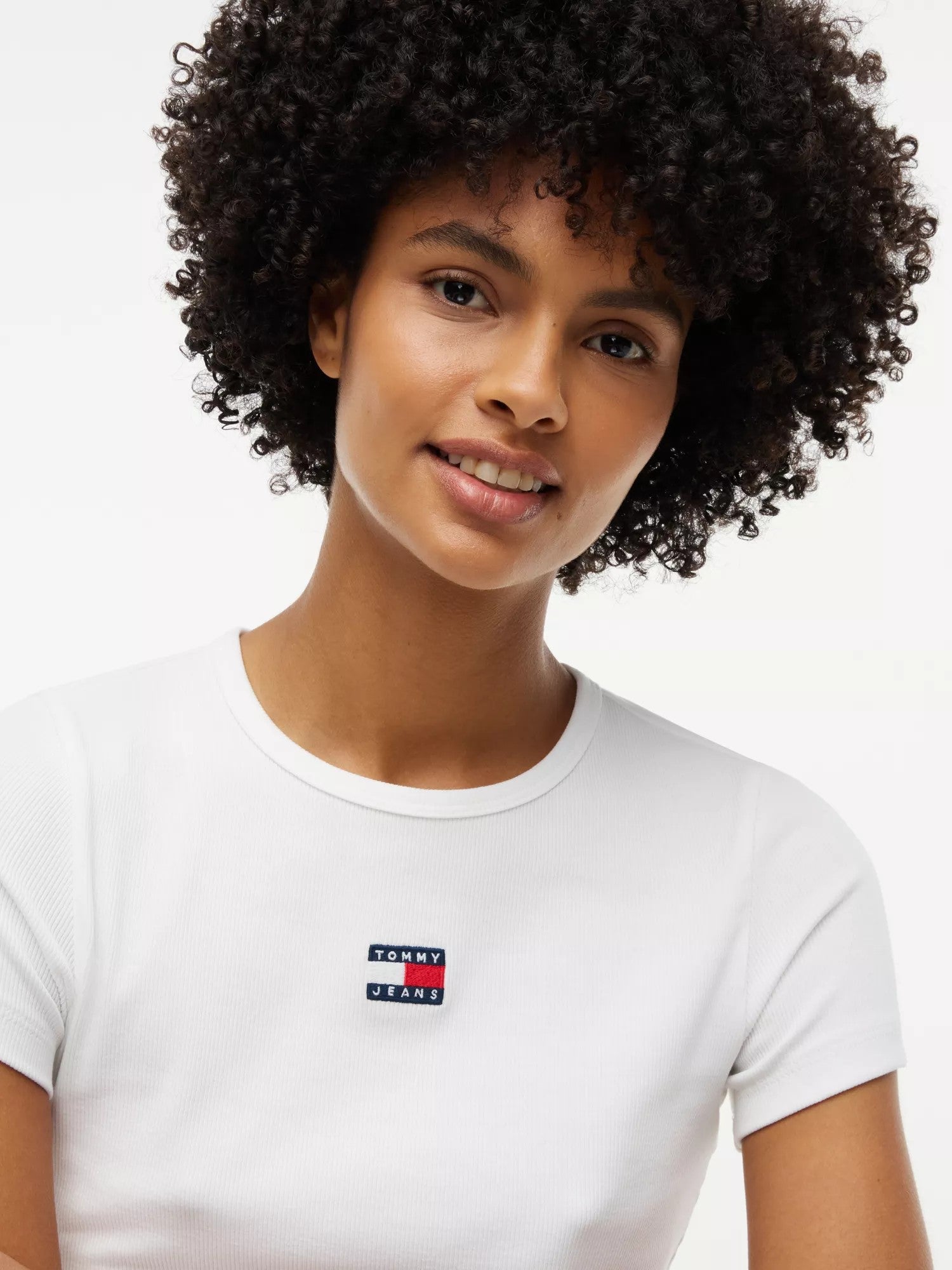 T-Shirt Slim Badge Rib - Ecru