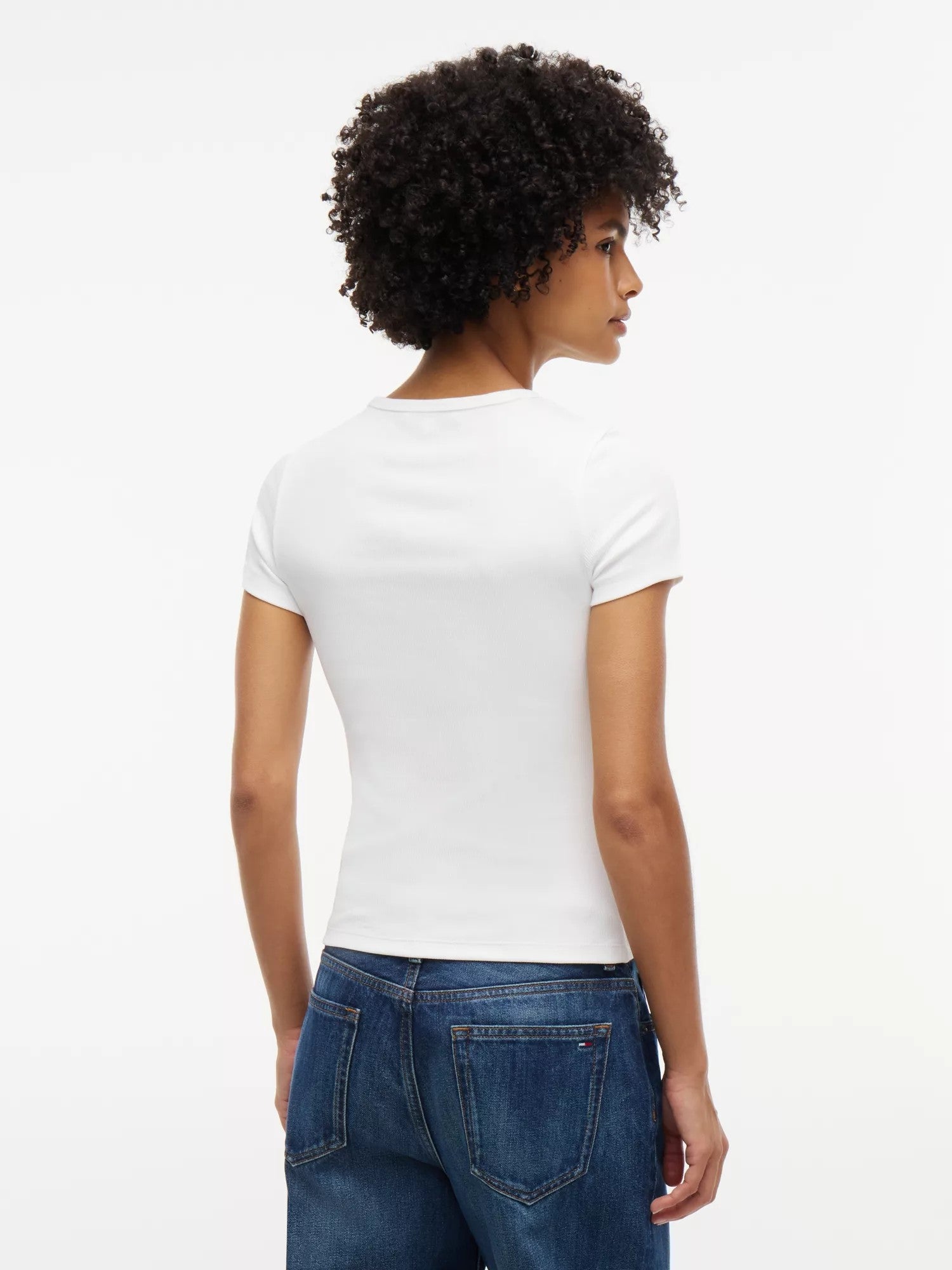 T-Shirt Slim Badge Rib - Ecru