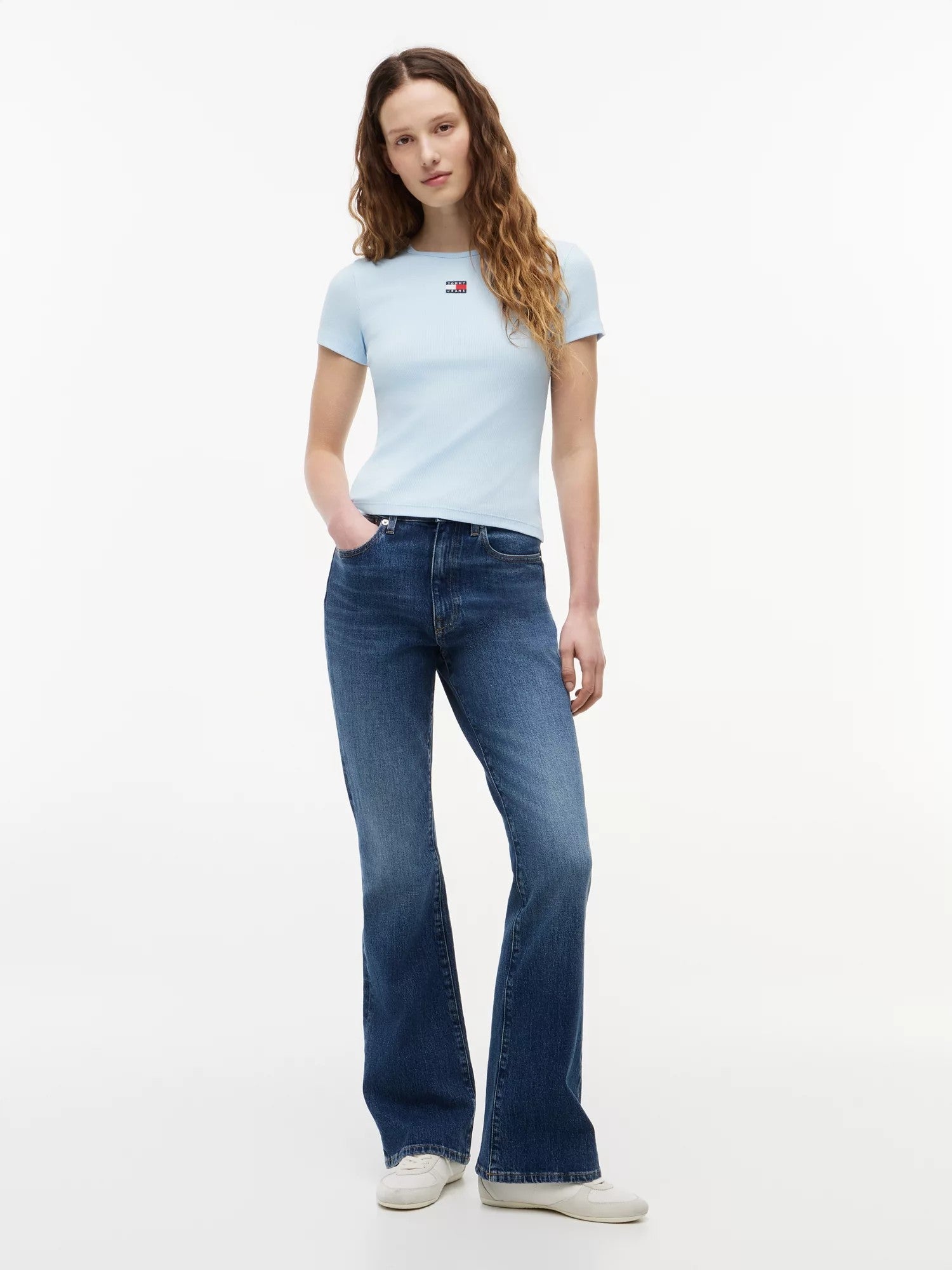 T-Shirt Slim Badge Rib - Kingly Blue