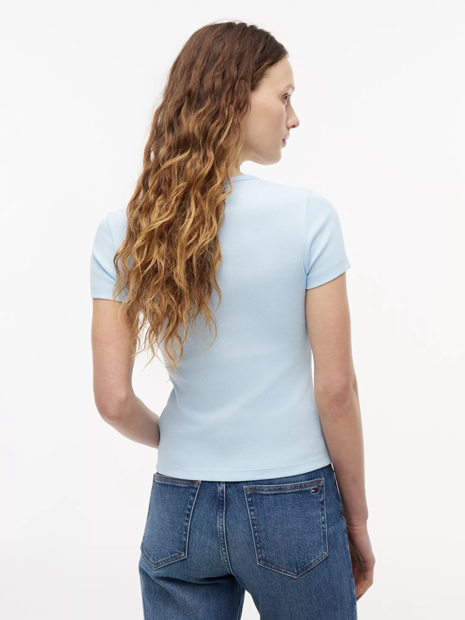 T-Shirt Slim Badge Rib - Kingly Blue