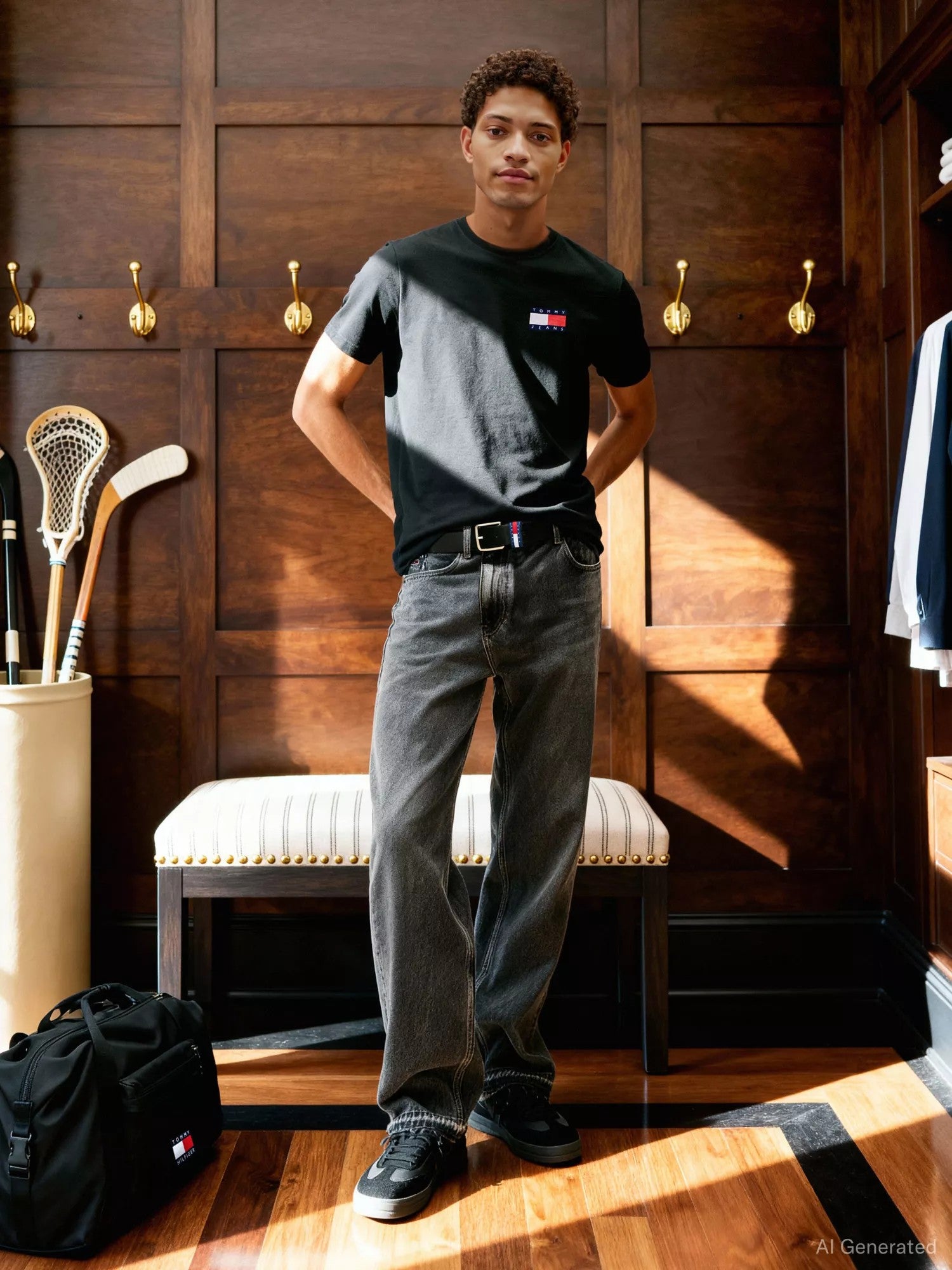 T-Shirt Slim Essential Flag - Black