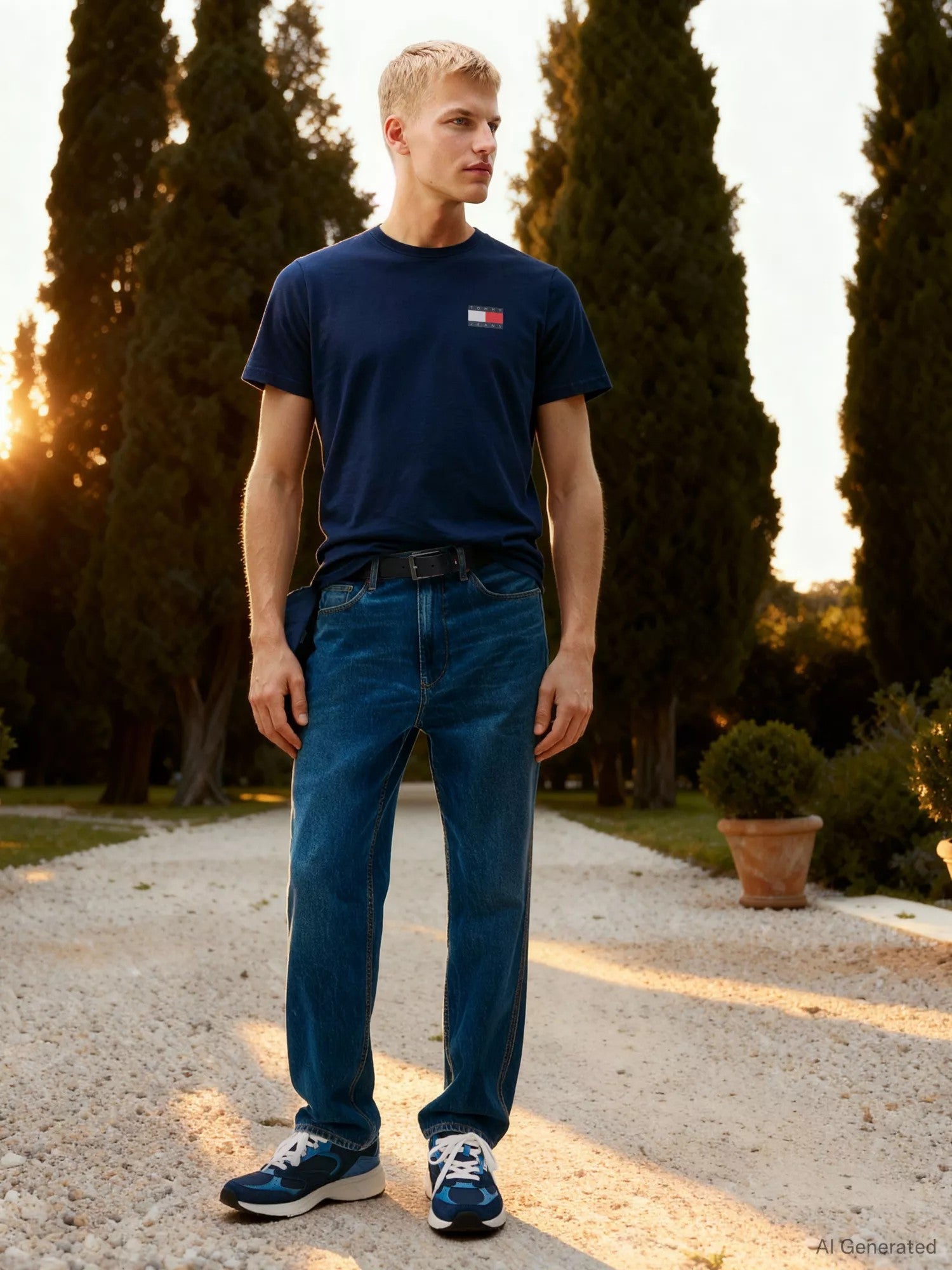 T-Shirt Slim Essential Flag - Dark Blue