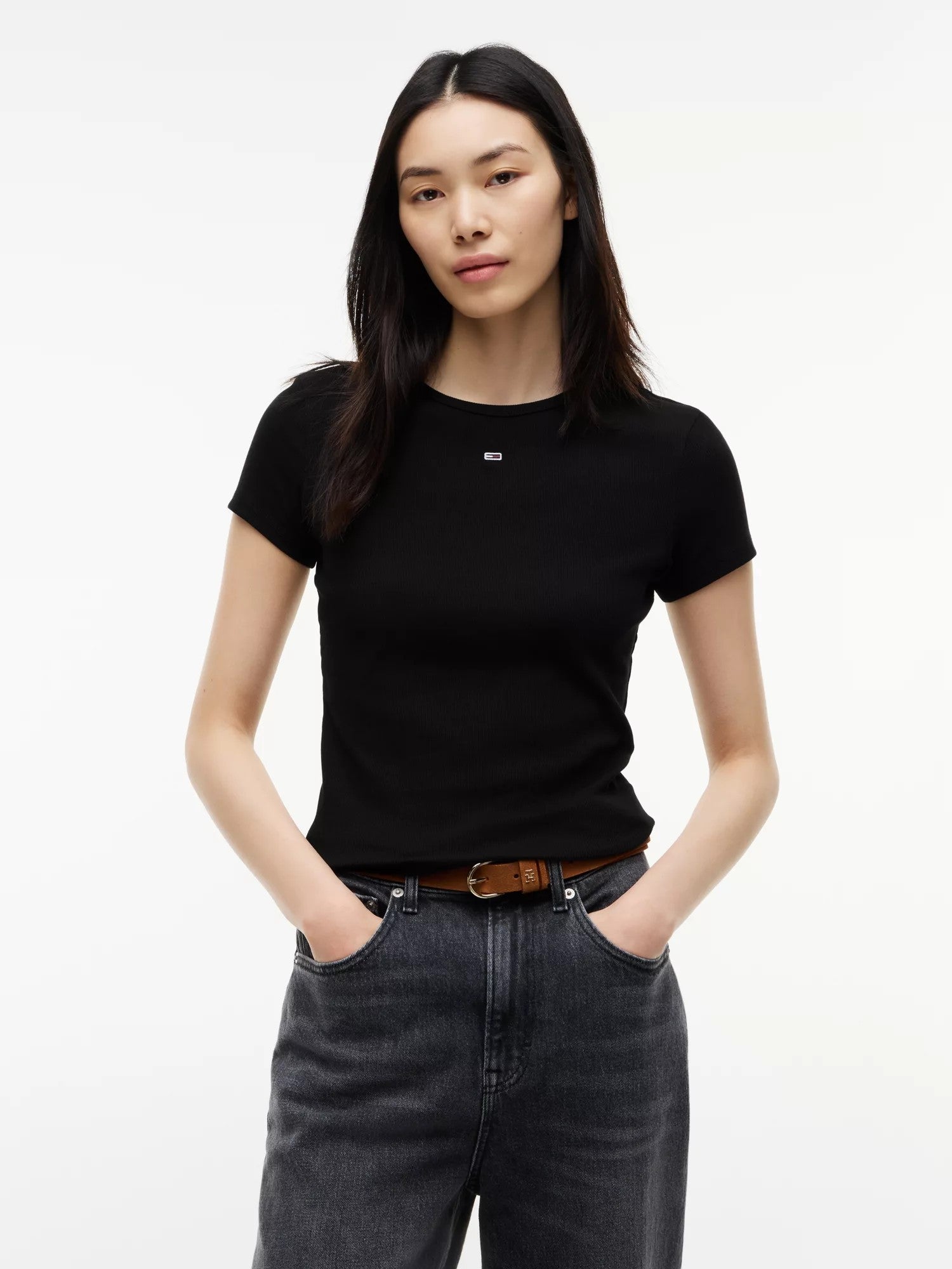 T-Shirt Slim Essential Rib - Black