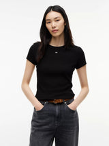 T-Shirt Slim Essential Rib - Black