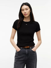 T-Shirt Slim Essential Rib - Black