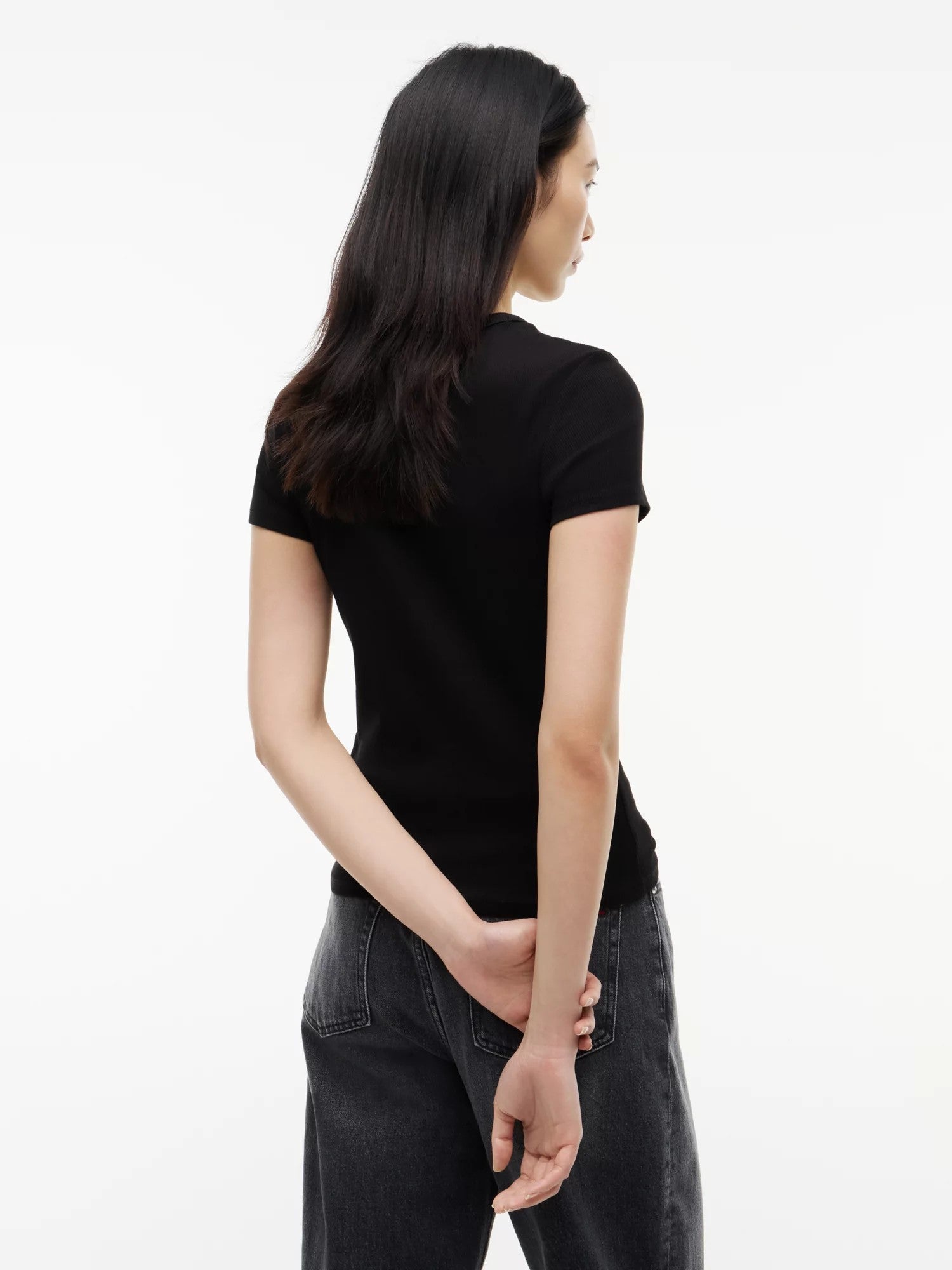 T-Shirt Slim Essential Rib - Black