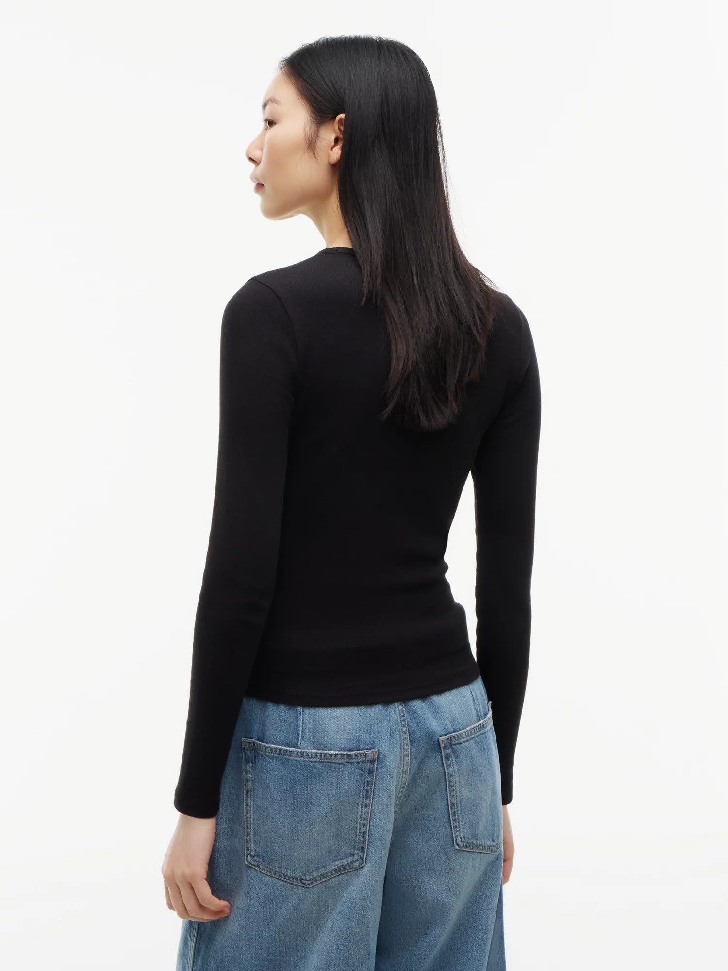 T-Shirt Slim Essential Rib - Black