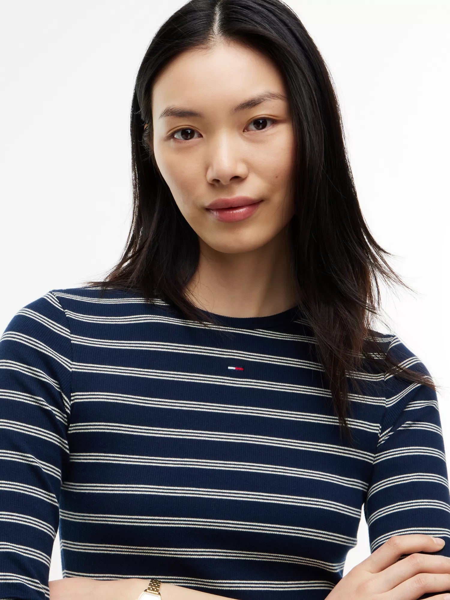T-Shirt Slim Essential Rib - Dark Blue