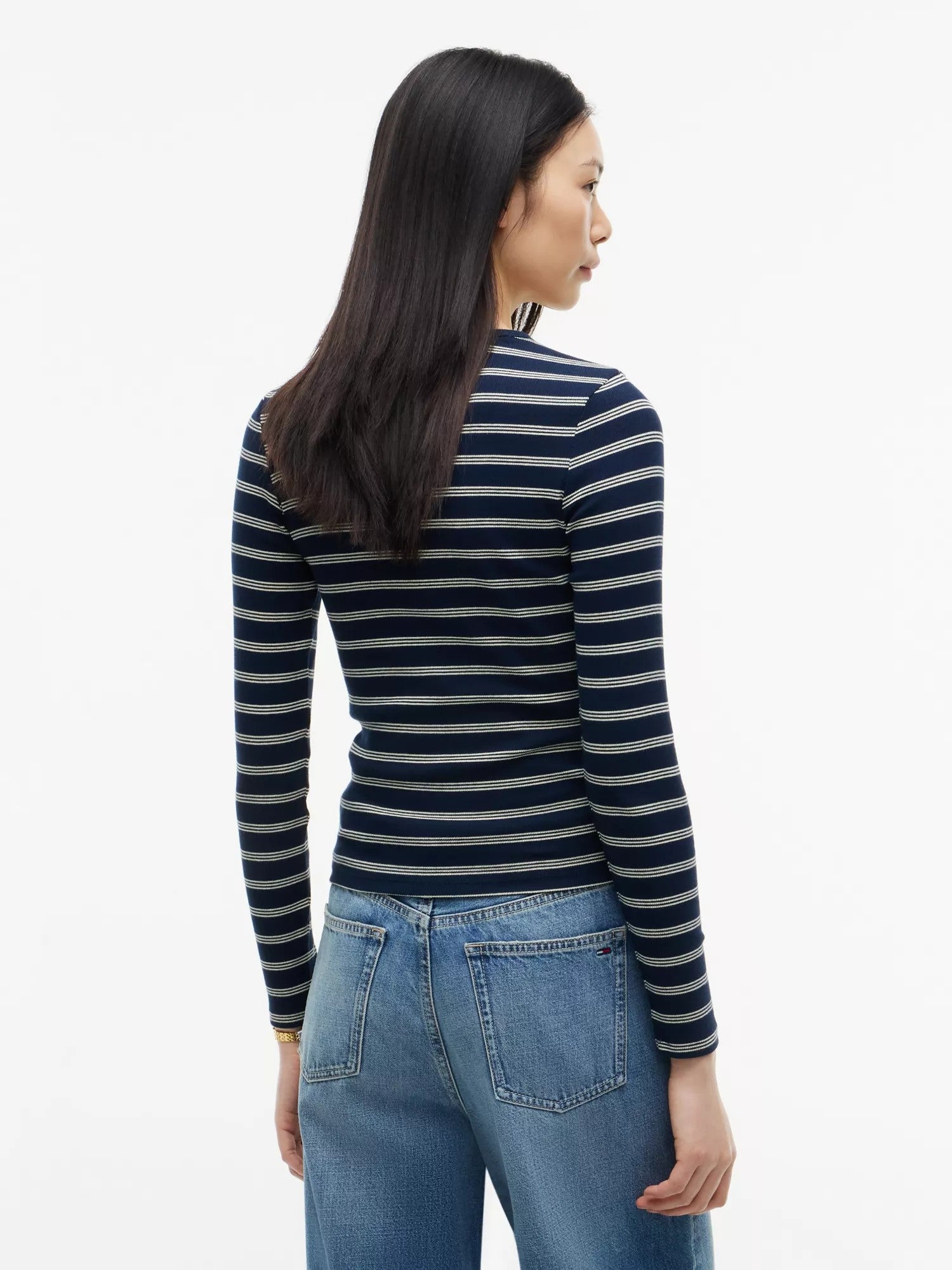 T-Shirt Slim Essential Rib - Dark Blue