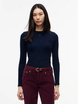 T-Shirt Slim Essential Rib - Dark Blue