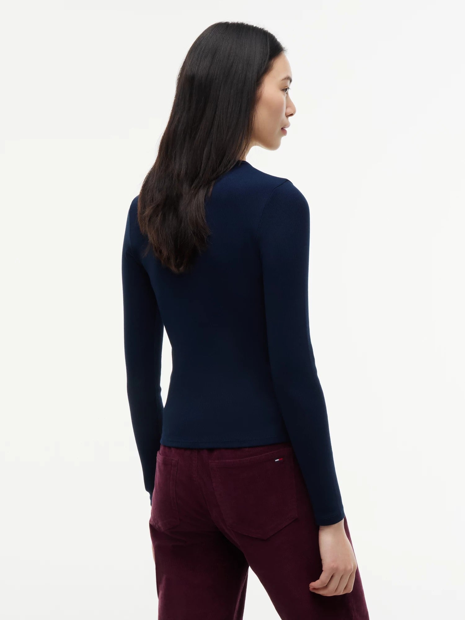 T-Shirt Slim Essential Rib - Dark Blue
