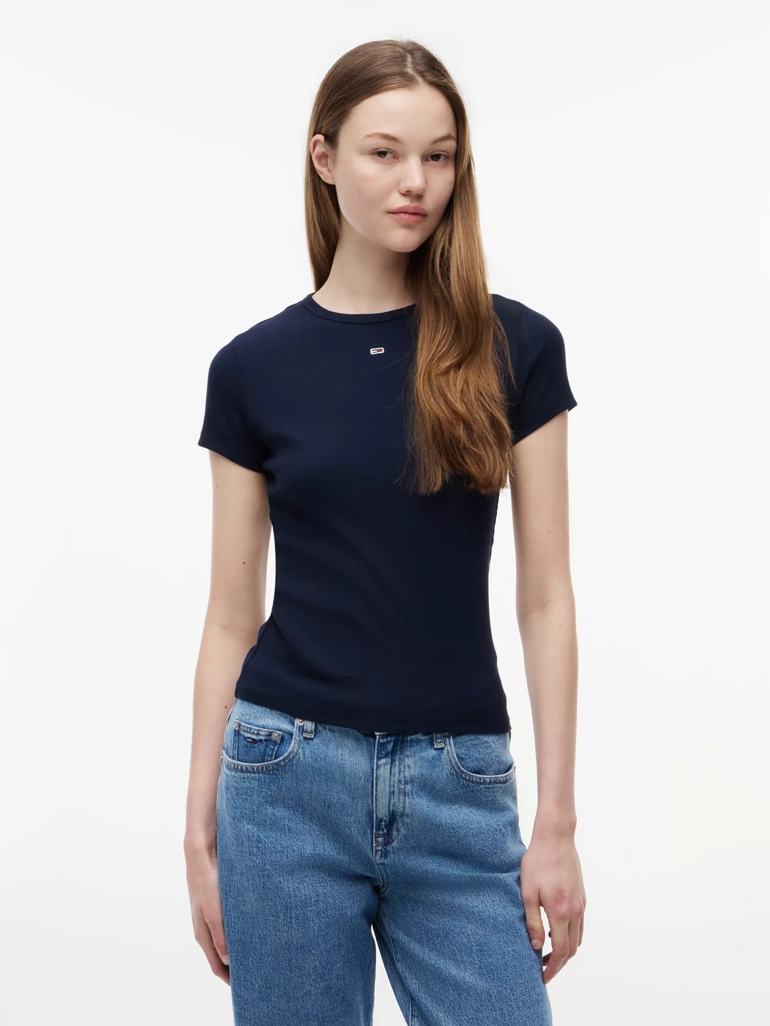 T-Shirt Slim Essential Rib - Dark Night Navy