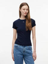 T-Shirt Slim Essential Rib - Dark Night Navy