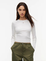 T-Shirt Slim Essential Rib - Ecru